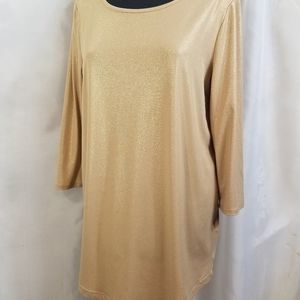 Chico's gold sparkly tunic length top
